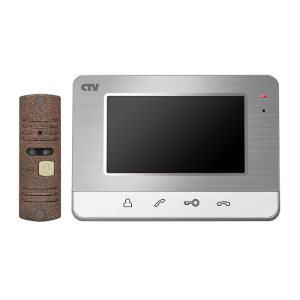 Комплект видеодомофона CTV-DP401, серебро
