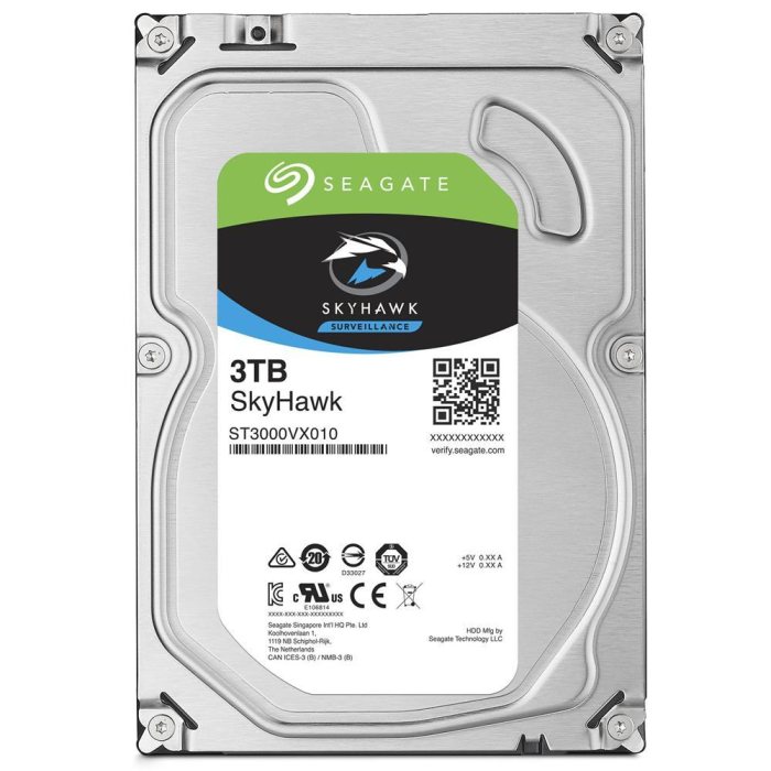 Жесткий диск для видеонаблюдения  3Tb Seagate SkyHawk SATA3 3.5" 64Mb ST3000VX010
