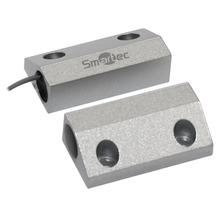 ST-DM130NC-SL Магнитоконтактный датчик, НЗ, серебряный, накладной для металлических дверей.