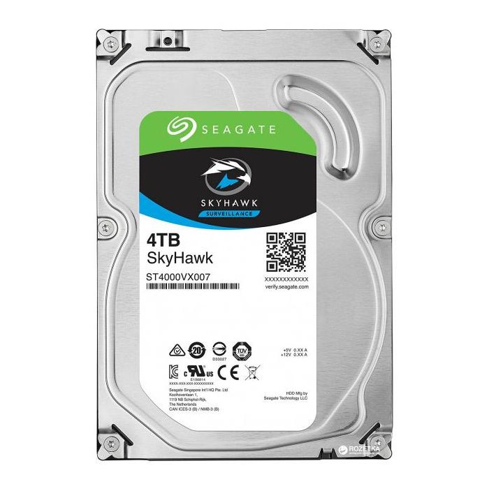 Жесткий диск для видеонаблюдения  4Tb Seagate SkyHawk SATA3 3.5" 64Mb ST4000VX000