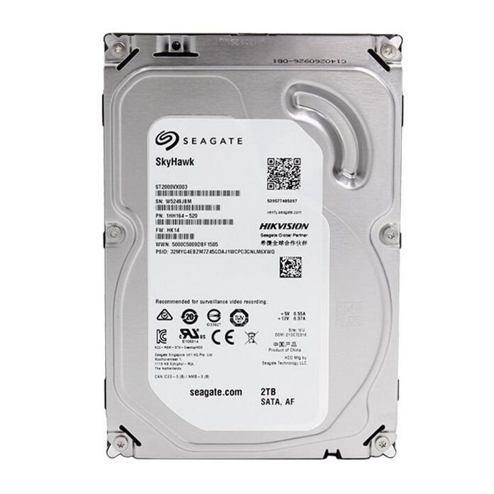 Жесткий диск для видеонаблюдения  2Tb Seagate SkyHawk SATA3 3.5" 64Mb ST2000VX00