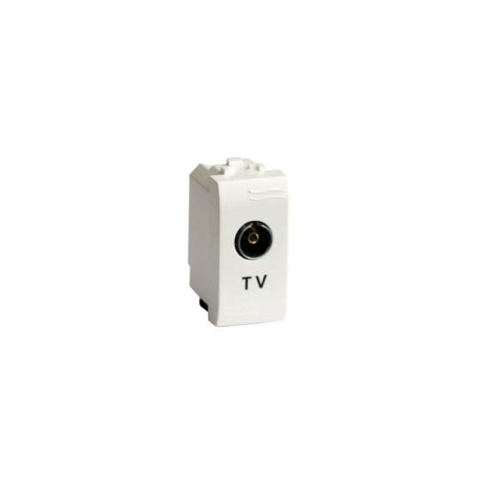 76721B TV розетка с согласующим сопротивлением (универсальная), белая, 1мод.