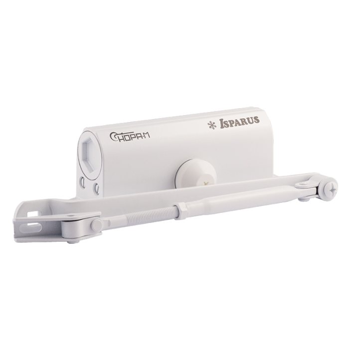 Доводчик НОРА-М 430 F ISPARUS фиксация (от 50 до 110кг) (белый) морозостойкий