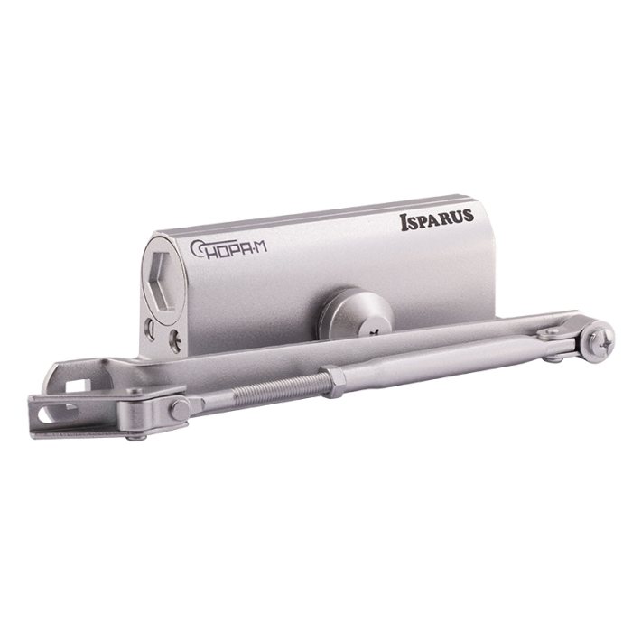 Доводчик НОРА-М 430 F ISPARUS фиксация (от 50 до 110кг) (серебро) морозостойкий