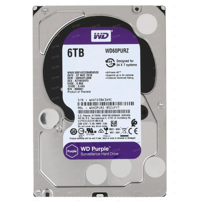 Жёсткий диск 6Tb Western Digital WD60PURZ