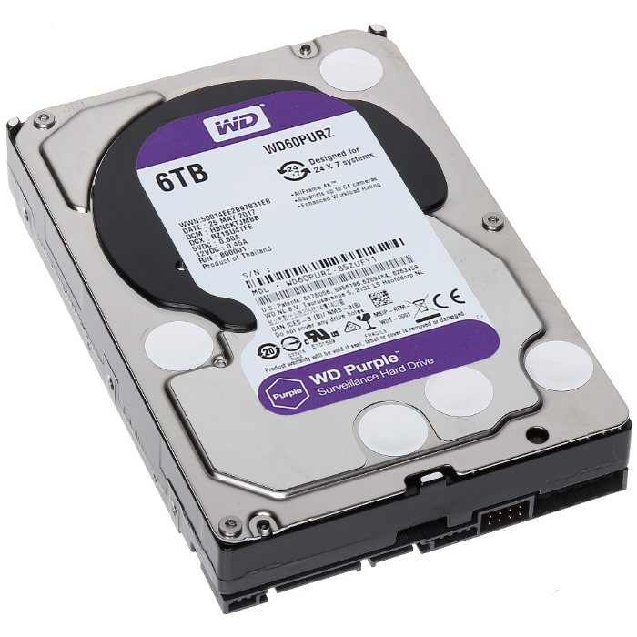 Жесткий диск для видеонаблюдения HDD 6Tb Western Digital Purple WD63PURU