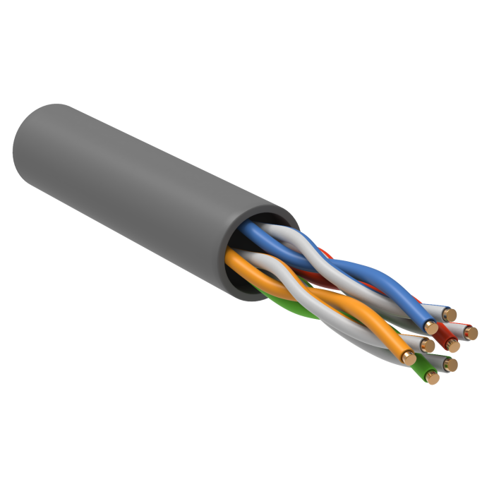 Кабель ITK U/UTP кат.5E 4х2х24AWG PVC серый (305м)
