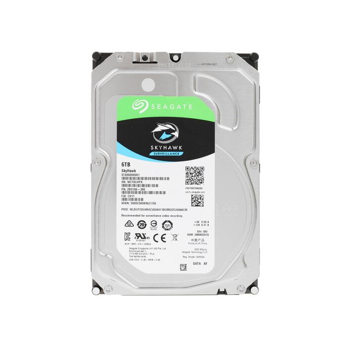 Жесткий диск для видеонаблюдения  6Tb Seagate SkyHawk SATA3  256Mb ST6000VX0001