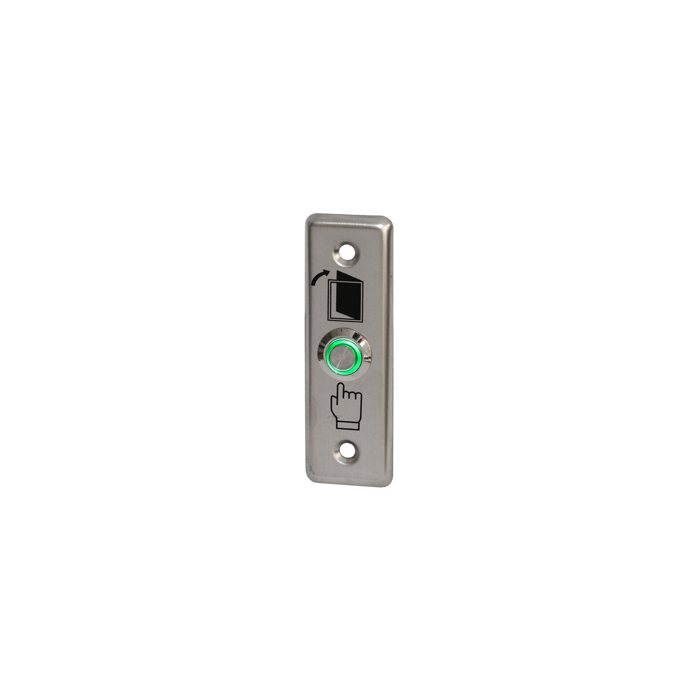 ST-EX010L Кнопка металлическая с подсветкой, врезная, НР контакты, размер: 90х28 мм